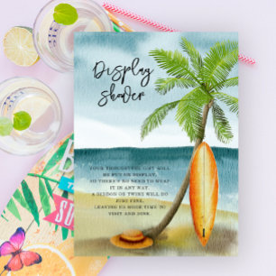 Carte D'accompagnement Surf sur la plage - douche à écran