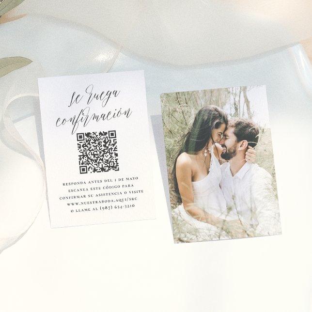 Carte D'accompagnement SVP confirmation Code QR RSVP de mariage (Créateur téléchargé)