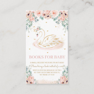 Carte D'accompagnement Swan Princess Blush Pink Floral Books for Baby