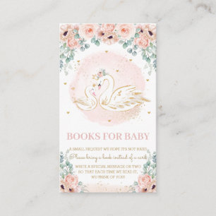 Carte D'accompagnement Swan Princess Blush Rose Floral Livres pour Baby E