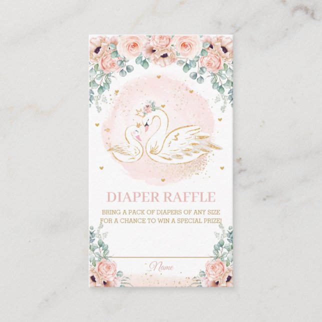 Carte D'accompagnement Swan Princess Blush Rose florale Déchets Encl (Devant)