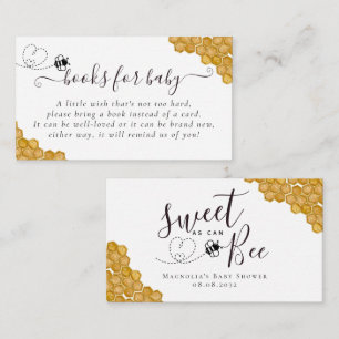 Carte D'accompagnement Sweet as Can Bee Baby shower Livres pour bébé