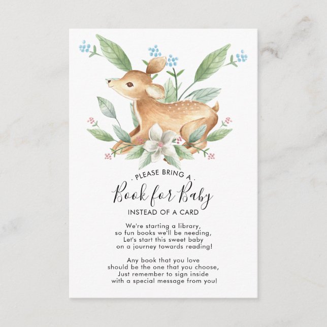 Carte D'accompagnement Sweet Baby Deer Book for Baby Card (Devant)