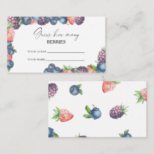 Carte D'accompagnement Sweet berry - devinez combien de baies jeu de mari