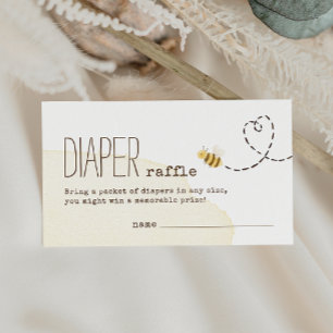 Carte D'accompagnement Sweet Bumble Bee Baby shower Déchets Raffle