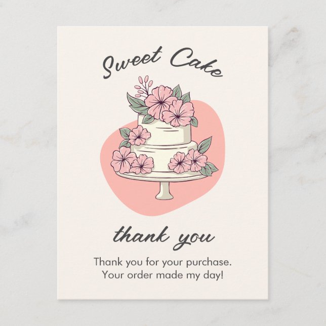 Carte D'accompagnement Sweet Cake Watercolor Bakery Insert Card (Devant)