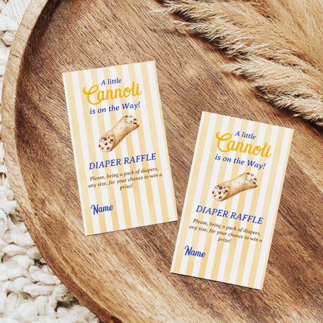 Carte D'accompagnement Sweet Cannoli Yellow Blue Italian Baby Shower Game (Créateur téléchargé)