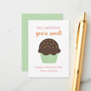 Carte D'accompagnement Sweet Cupcake Kids Classroom Valentine's Cards