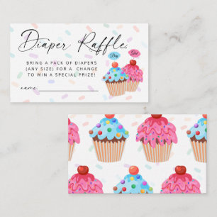 Carte D'accompagnement Sweet Cupcake Sexe Révéler Déchets Raffle Billet