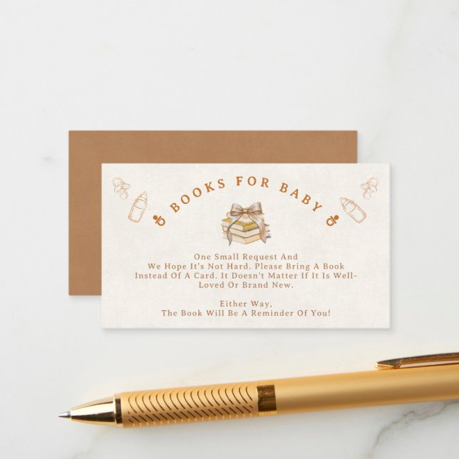 Carte D'accompagnement Sweet Diaper Raffle Baby Shower Books For Baby (Devant/Arrière en situation)