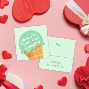 Carte D'accompagnement Sweet Gelato Mint Classroom Valentine's Day Card