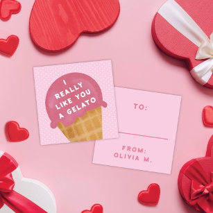 Carte D'accompagnement Sweet Gelato Pink Classroom Valentine's Day Card