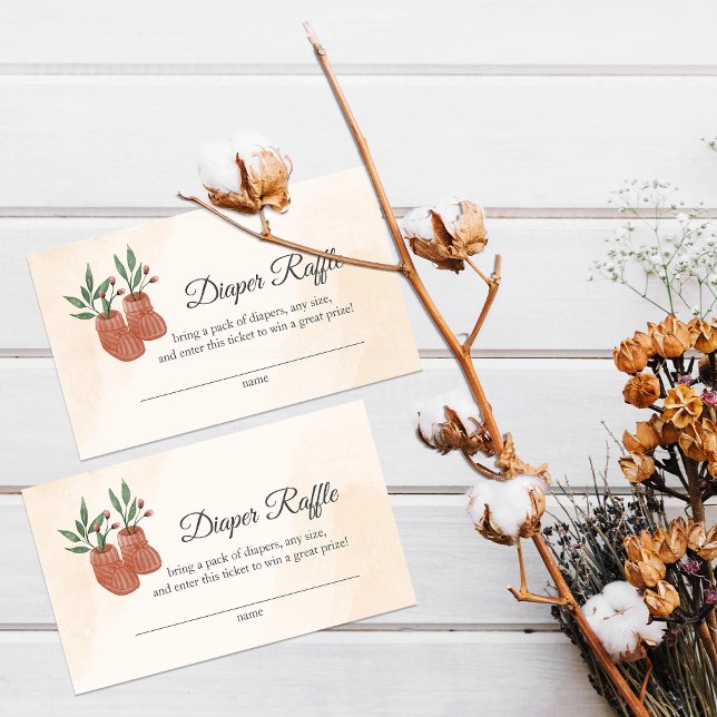 Carte D'accompagnement Sweet Little Girl Boho Vêtements Diaper Raffle (Créateur téléchargé)