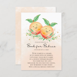 Carte D'accompagnement Sweet Peaches Twins Baby shower Livre pour bébés