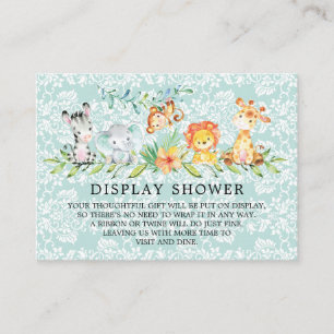 Carte D'accompagnement Sweet Safari Animaux Baby shower Cadeau