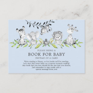 Carte D'accompagnement Sweet Safari Animaux Baby shower Livre pour bébé