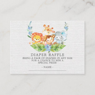 Carte D'accompagnement Sweet Safari Baby shower Déchets Raffle Billet