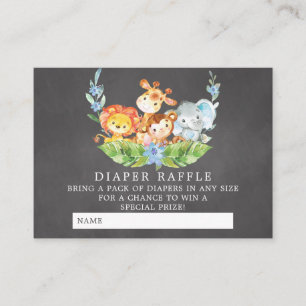 Carte D'accompagnement Sweet Safari Baby shower Déchets Raffle Billet