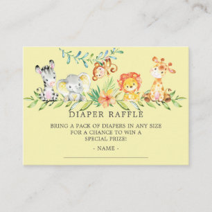 Carte D'accompagnement Sweet Safari Baby shower Déchets Raffle Billet