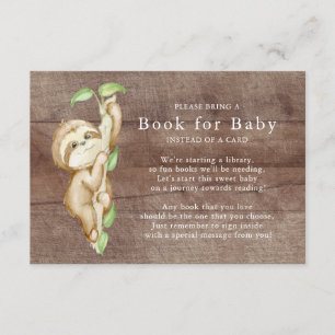 Carte D'accompagnement Sweet Sloth Baby shower Book pour Baby Card