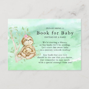 Carte D'accompagnement Sweet Sloth Baby shower Book pour Baby Card