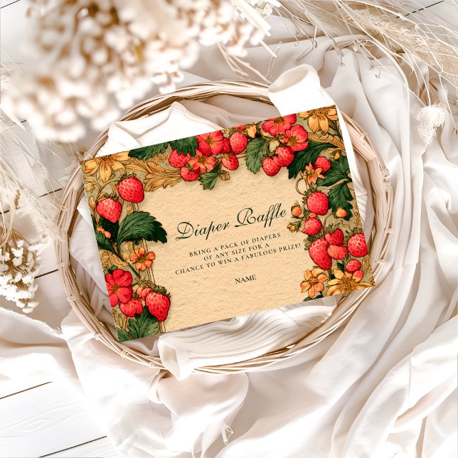 Carte D'accompagnement Sweet Strawberry Storybook Diapper Raffle  (Créateur téléchargé)
