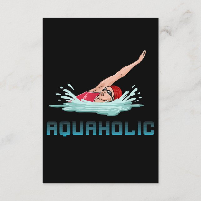 Carte D'accompagnement Swimming Cap Goggles Swim Love Funny Swimmer Girl (Devant)