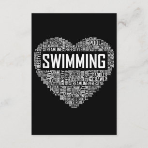 Carte D'accompagnement Swimming Heart Coach Swimmer Venin Swim Lover Toxi