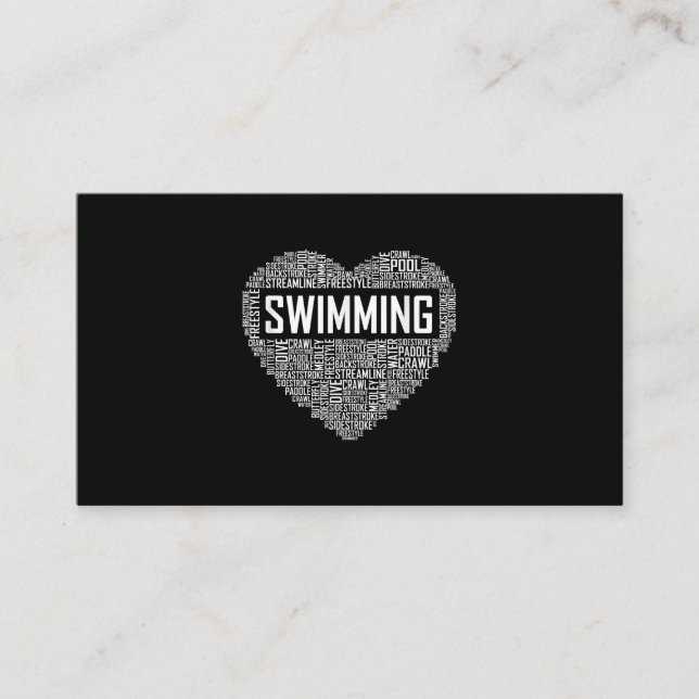 Carte D'accompagnement Swimming Heart Coach Swimmer Venin Swim Lover Toxi (Devant)