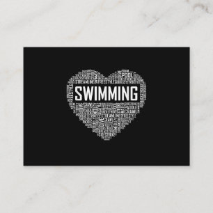 Carte D'accompagnement Swimming Heart Coach Swimmer Venin Swim Lover Toxi