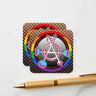 Carte D'accompagnement Symbole de l'anarchie du genre, emblème sur damier