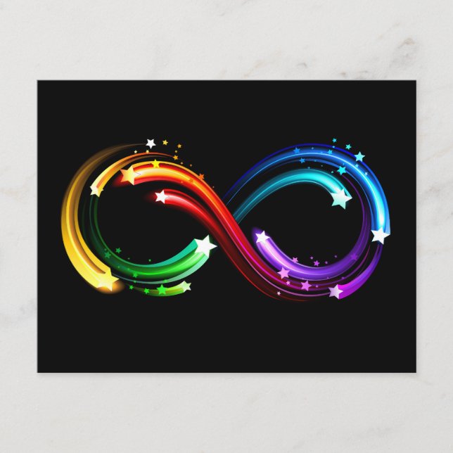 Carte D'accompagnement Symbole de l'infini des comètes arc-en-ciel (Devant)
