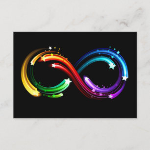 Carte D'accompagnement Symbole de l'infini des comètes arc-en-ciel
