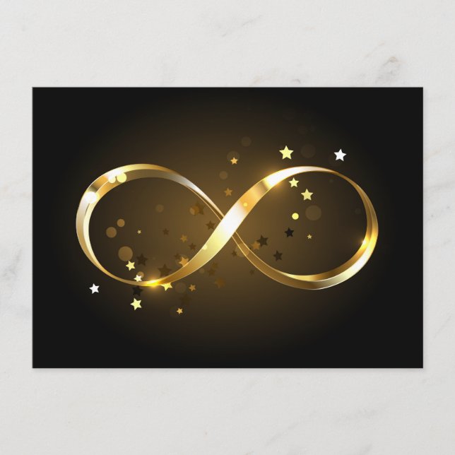Carte D'accompagnement Symbole de l'infini doré (Devant)