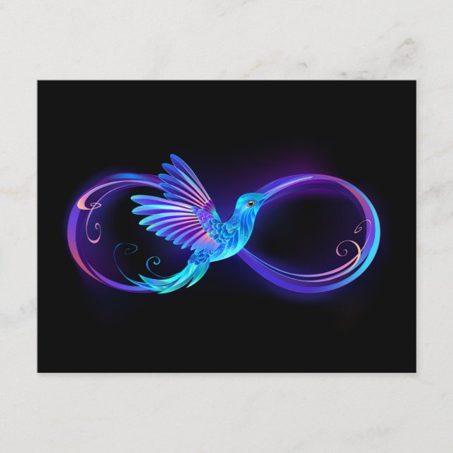 Carte D'accompagnement Symbole de Neon Infinity par Glowing Hummingbird (Devant)