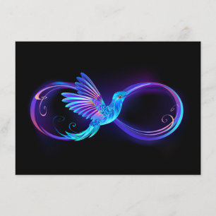 Carte D'accompagnement Symbole de Neon Infinity par Glowing Hummingbird