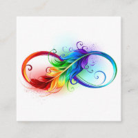 Symbole d'infini avec plume arc-en-ciel