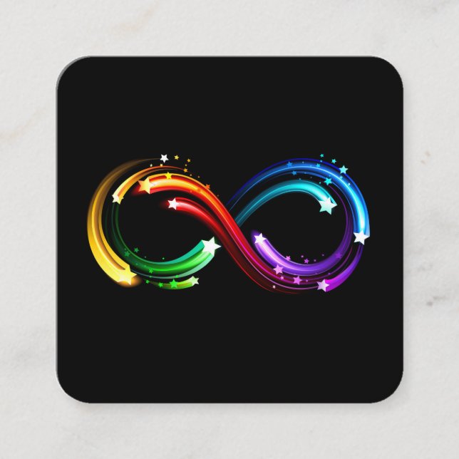 Carte D'accompagnement Symbole d'infini de comètes arc-en-ciel (Devant)