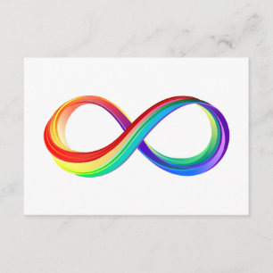 Carte D'accompagnement Symbole d'infinité arc-en-ciel stratifié