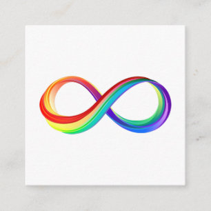 Carte D'accompagnement Symbole d'infinité arc-en-ciel stratifié