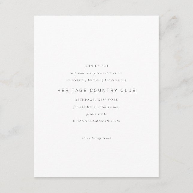 Carte D'accompagnement Symbole Gold Infinity Minimal Chic (Devant)