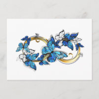 Symbole infini de papillons Morpho bleus