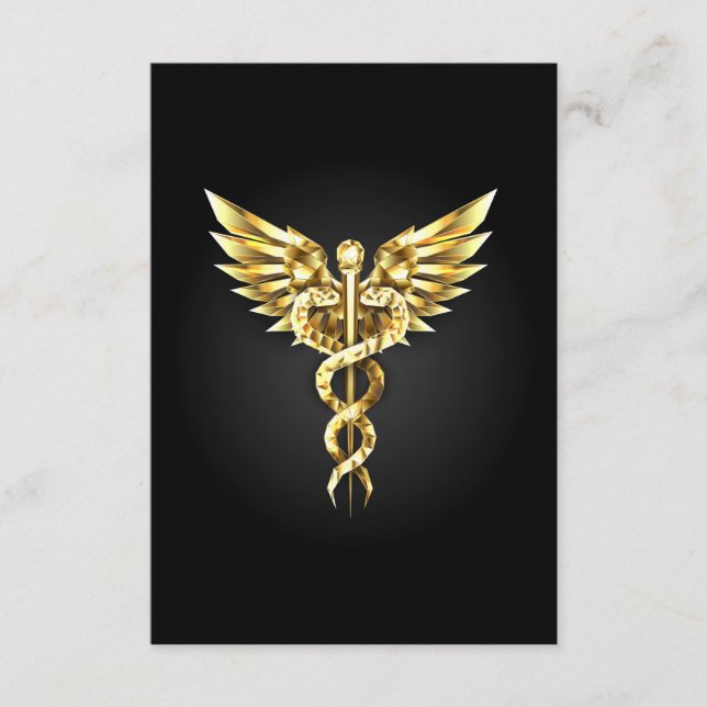 Carte D'accompagnement Symbole Polygonal Or Caduceus (Devant)