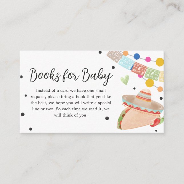 Carte D'accompagnement Taco Bout A Baby Cactus Baby showers Livres pour b (Devant)
