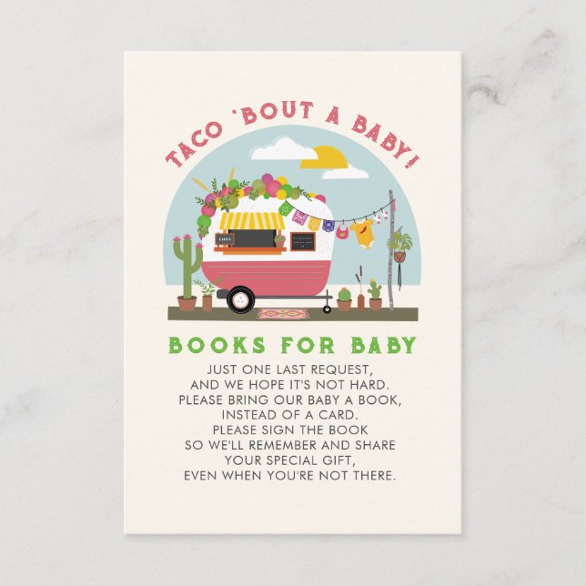 Carte D'accompagnement Taco Bout A Baby Girl Baby shower Demande de réser (Devant)