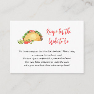 Carte D'accompagnement Taco mexicain Apportez une demande de recette Ente