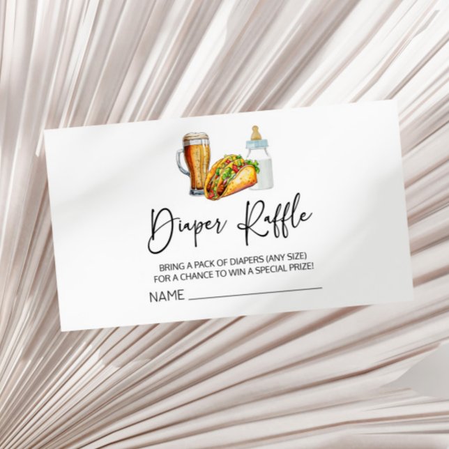 Carte D'accompagnement Tacos Brasse Les Diapeurs Trop Baby shower Déchets (Créateur téléchargé)