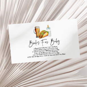 Carte D'accompagnement Tacos Brews and Diapers Baby showers Livres pour b