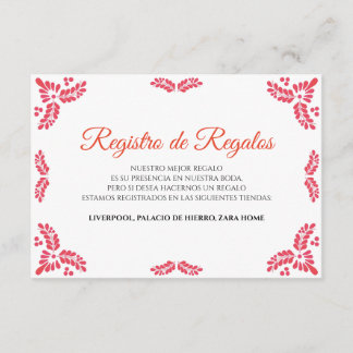 Carte D'accompagnement Talavera Orange Floral Minimalist Spanish Wedding
