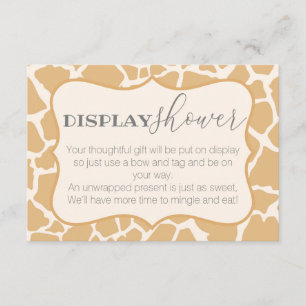 Carte D'accompagnement Tan Baby Boy Giraffe Display Douche